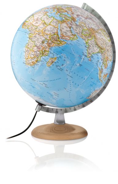 30cm National Geographic Globus Silver Classic politisch/physisch Leuchtglobus Globe
